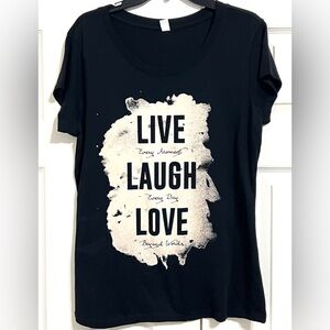 Black Graphic Tee - Live Laugh Love